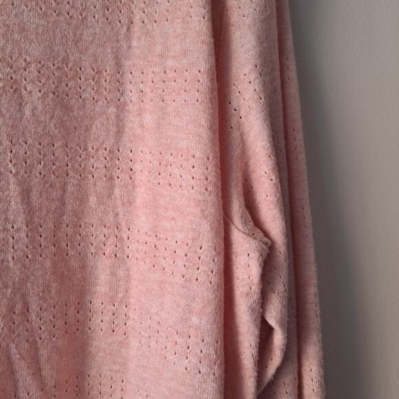 Akemi & Kim Peach Scoop Neck Long Convertible Sleeve Shirt Tail Tee-Shirt - M - Picture 5 of 12